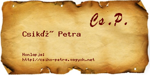 Csikó Petra névjegykártya